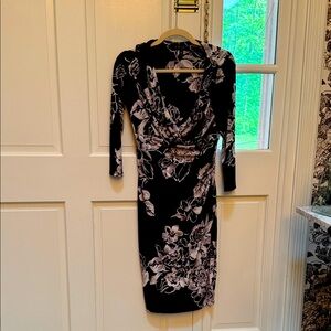 Ralph Lauren Elegant Black and grey Floral Dress